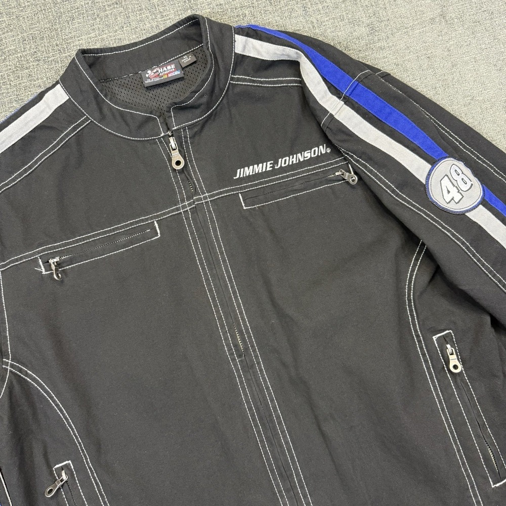 Chase Authentics Jimmie Johnson 48 Racing Jacket Mens XL Black‎ Coat NASCAR